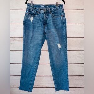 Old Navy Curvy High-Rise OG Straight Jeans – Size 12 Distressed Smooth Pockets